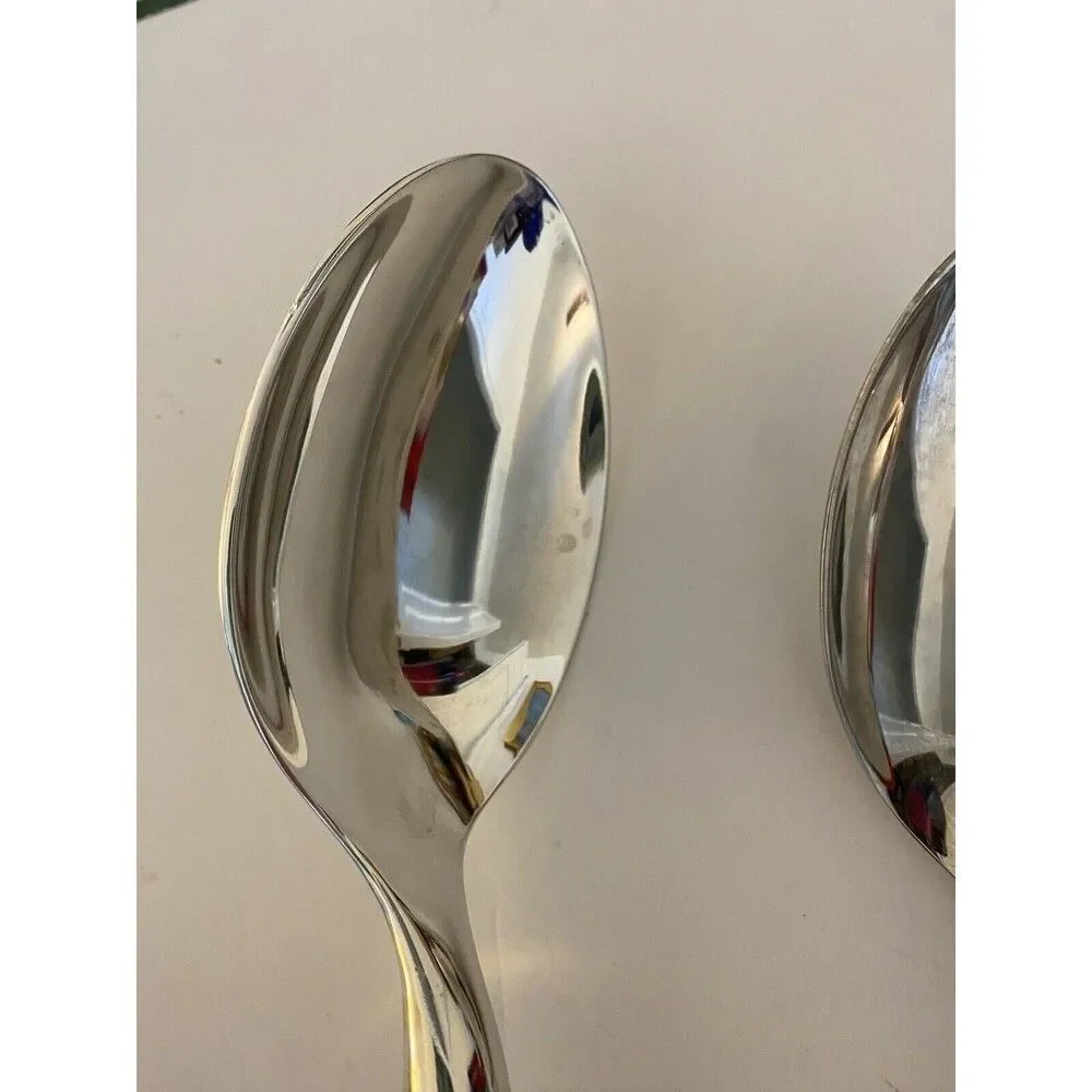 Vintage Silver Plate with Crystal Handles Serving Set Salad Servers